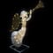 48" Silver & Gold Lighted Glittered Trumpeting Angel Outdoor Christmas Décor